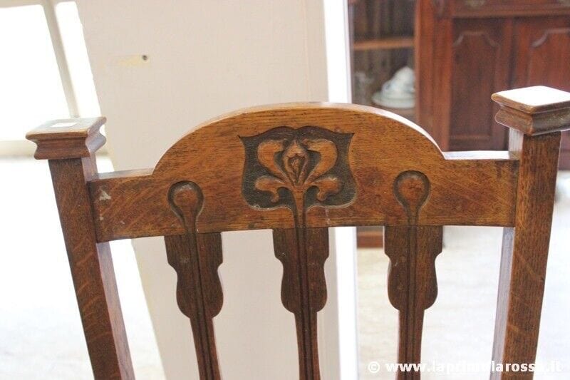 QUATTRO SEDIE D'EPOCA IN LEGNO MASSELLO STILE ART NOUVEAU - SEDIA D'EPOCA ROVERE Arredamento
