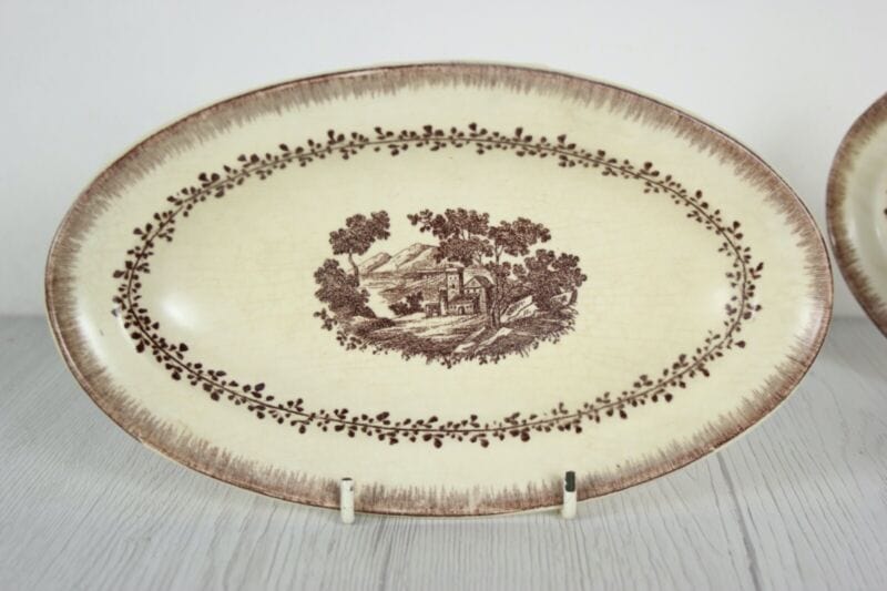 Richard Ginori coppia piatti antichi ovali servizio in ceramica S.  Cristoforo