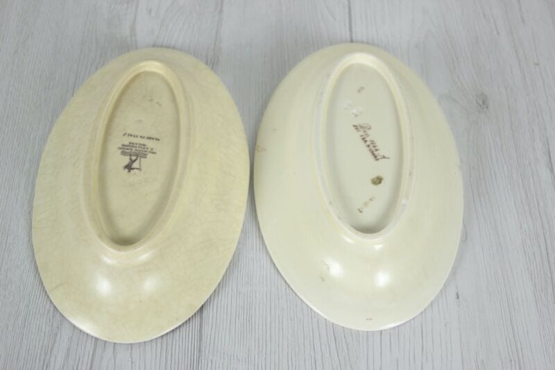 Richard Ginori coppia piatti antichi ovali servizio in ceramica S. Cristoforo Ceramiche e Porcellane