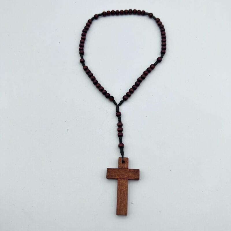 Rosario francescano in di legno vintage crocifisso collana simbolo della pace Oggetti sacri - rosari