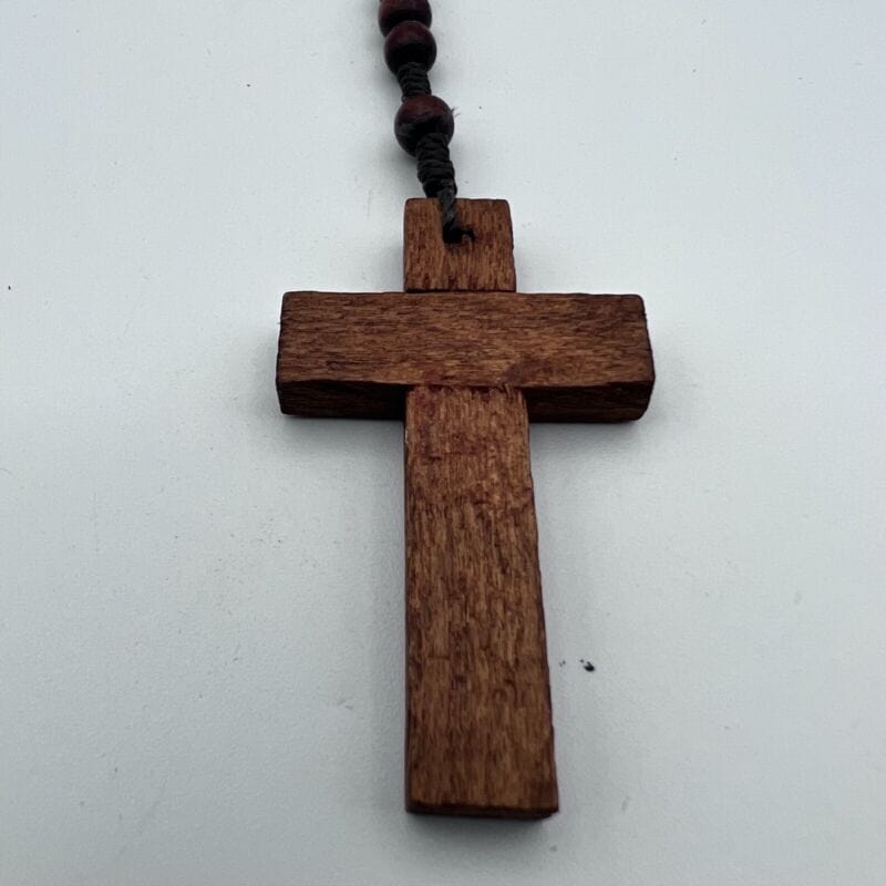 Rosario francescano in di legno vintage crocifisso collana simbolo della pace Oggetti sacri - rosari