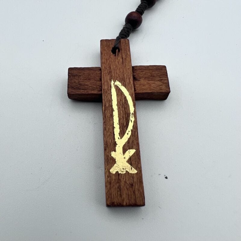 Rosario francescano in di legno vintage crocifisso collana simbolo della pace Oggetti sacri - rosari