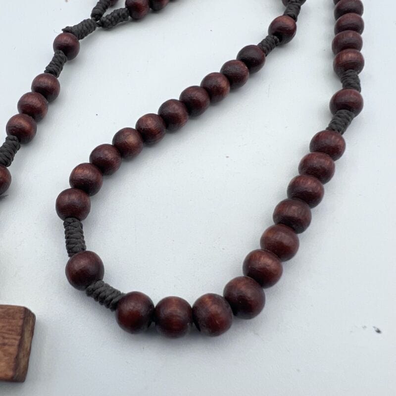 Rosario francescano in di legno vintage crocifisso collana simbolo della pace Oggetti sacri - rosari