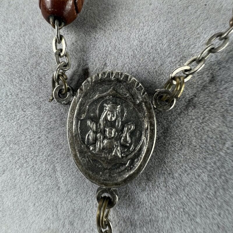 Rosario Papa Giovanni Paolo II in legno vintage crocifisso collana cattolica Oggetti sacri - rosari