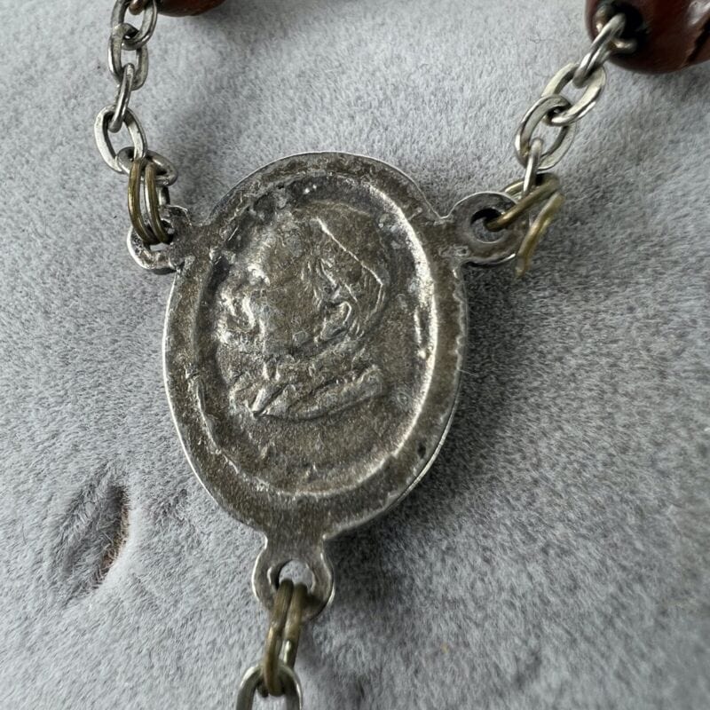 Rosario Papa Giovanni Paolo II in legno vintage crocifisso collana cattolica Oggetti sacri - rosari
