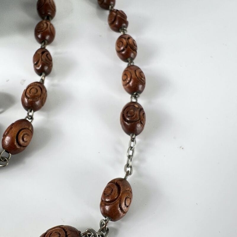 Rosario Papa Giovanni Paolo II in legno vintage crocifisso collana cattolica Oggetti sacri - rosari