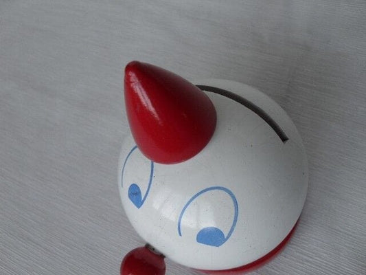 SALVADANAIO VINTAGE IN LEGNO - CLOWN  - GIOCATTOLO D'EPOCA - VINTAGE  MONEY BOX Giocattoli vintage
