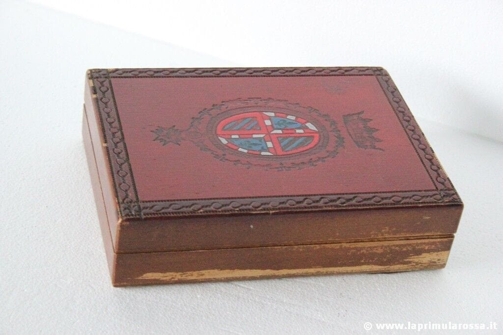 SCATOLA ANTICA IN LEGNO  - COFANETTO D'EPOCA DIPINTO  - VINTAGE WOODEN BOX Scatole in legno