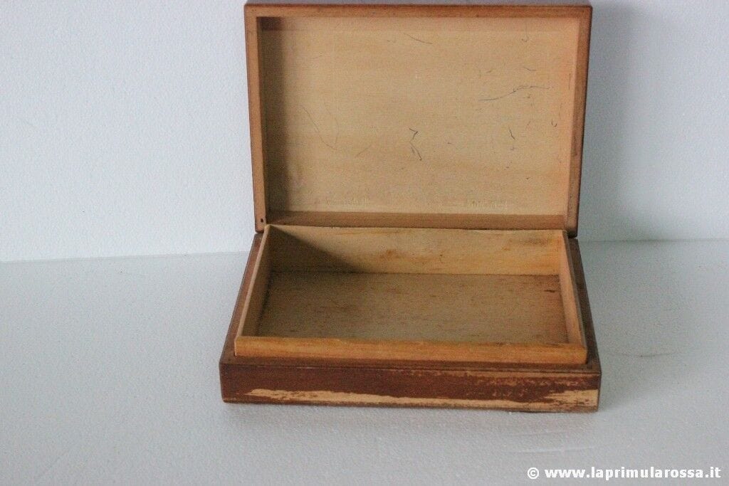 SCATOLA ANTICA IN LEGNO  - COFANETTO D'EPOCA DIPINTO  - VINTAGE WOODEN BOX Scatole in legno