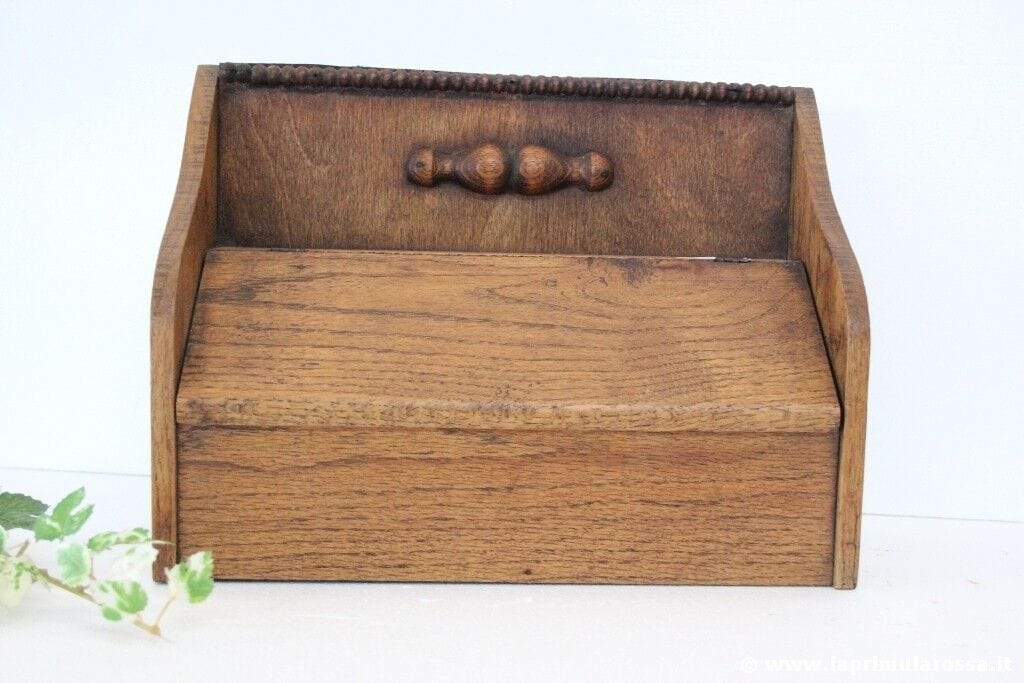 SCATOLA ANTICA IN LEGNO DA SCRIVANIA PORTAOGGETTI VINTAGE OAK WOODEN BOX Scatole in legno