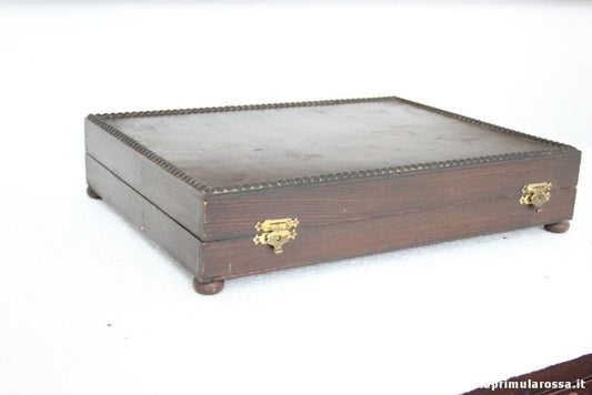 SCATOLA ANTICA  IN LEGNO  PORTAPOSATE ANNI 30 - VINTAGE WOODEN BOX Scatole in legno