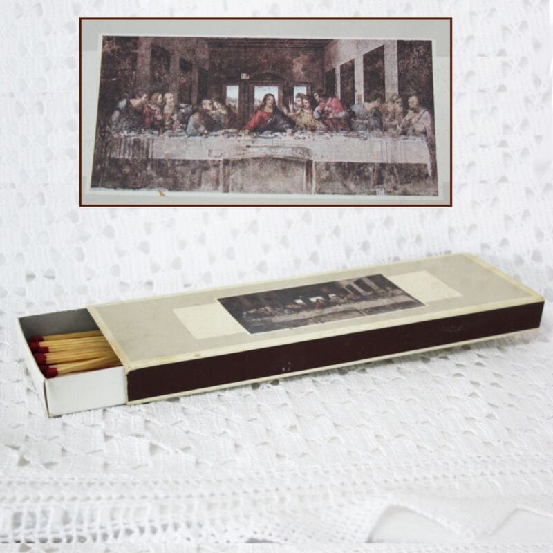 SCATOLA DI FIAMMIFERI LUNGHI DA PER CAMINO COLLEZIONE VINTAGE LEONARDO DA VINCI Oggetti per fumatori