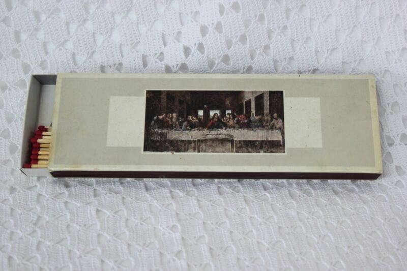 SCATOLA DI FIAMMIFERI LUNGHI DA PER CAMINO COLLEZIONE VINTAGE LEONARDO DA VINCI Oggetti per fumatori