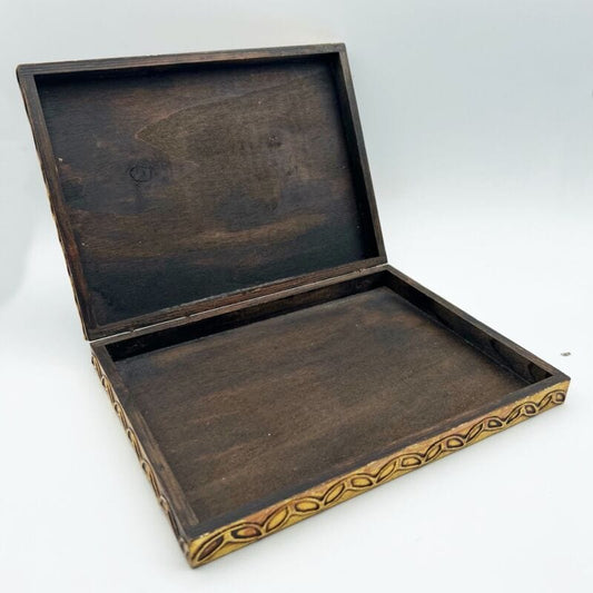 Scatola fiorentina vintage in legno e oro La Pastora Dormiente stile Rococò Scatole in legno