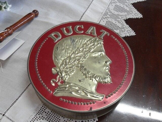 SCATOLA IN LATTA DA COLLEZIONE   DUCAT   - VINTAGE FRENCH  TIN BOX Pubblicità vintage