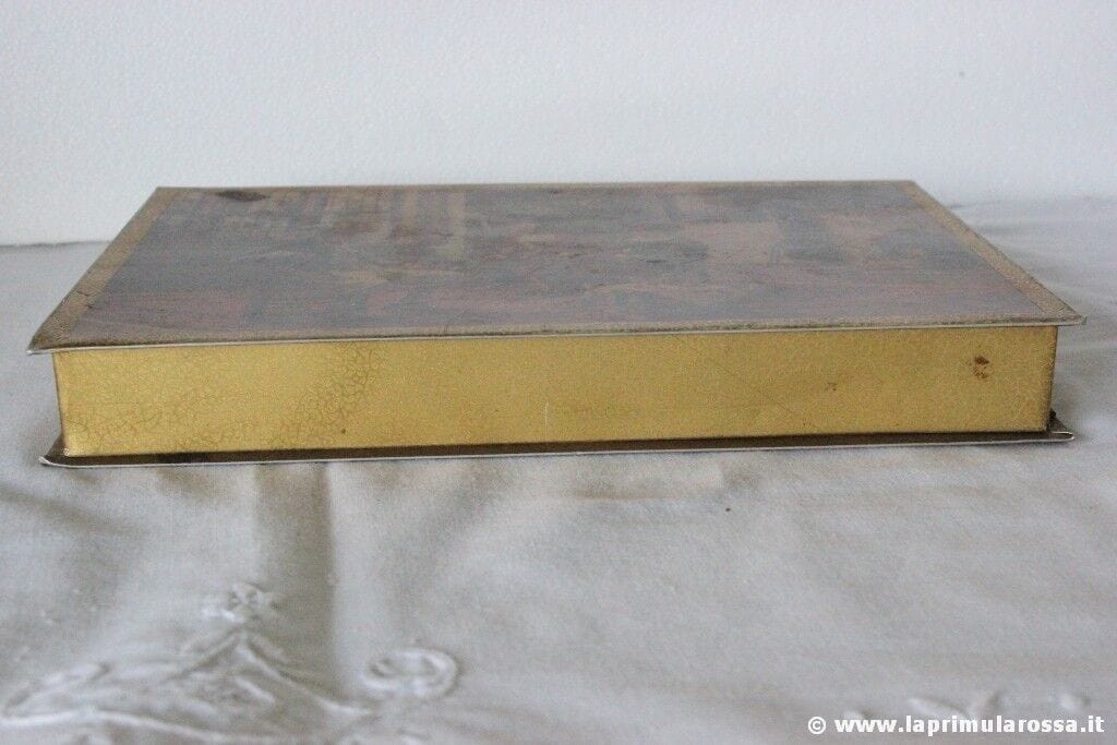 SCATOLA IN LATTA MOTTA D'EPOCA SUMMA LAETITIA  VINTAGE ITALIAN MOTTA METAL BOX Pubblicità vintage