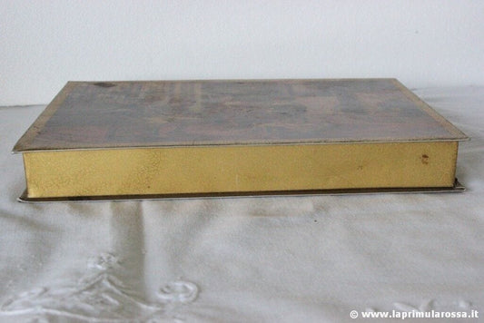 SCATOLA IN LATTA MOTTA D'EPOCA SUMMA LAETITIA  VINTAGE ITALIAN MOTTA METAL BOX Pubblicità vintage