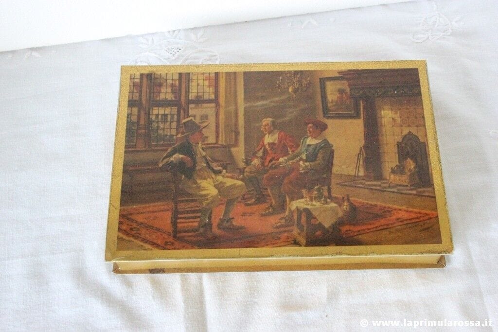 SCATOLA IN LATTA MOTTA D'EPOCA SUMMA LAETITIA  VINTAGE ITALIAN MOTTA METAL BOX Pubblicità vintage