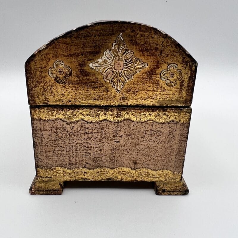 Scatola in legno vintage stile antica bauletto fiorentino con chiave portagioie Scatole in legno