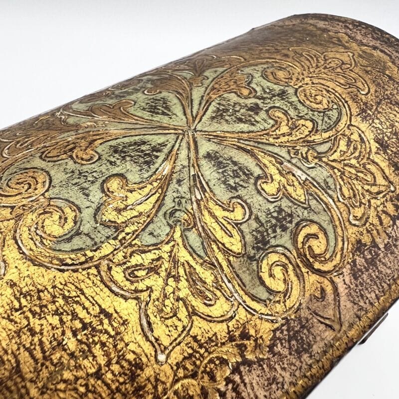 Scatola in legno vintage stile antica bauletto fiorentino con chiave portagioie Scatole in legno