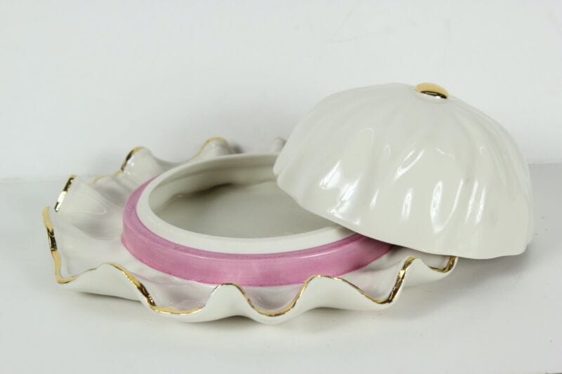 Scatola portagioie vintage in porcellana a forma cappello porta gioielli Ceramiche e Porcellane