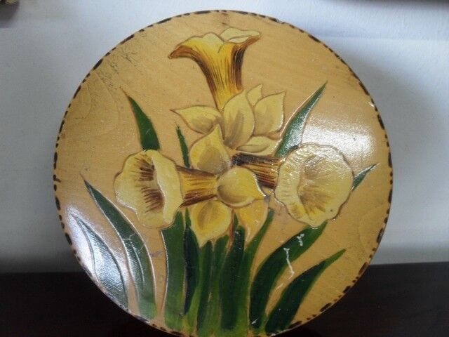 SCATOLA VINTAGE  IN LEGNO CON  DECORO FIORI  RETRO  WOODEN BOX Scatole in legno