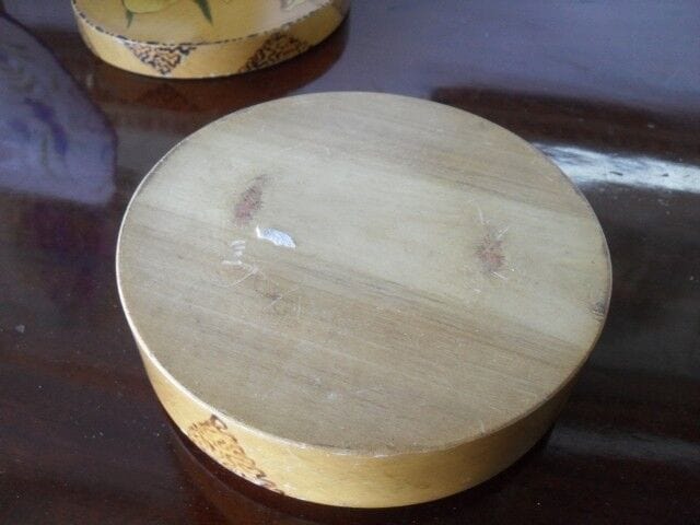 SCATOLA VINTAGE  IN LEGNO CON  DECORO FIORI  RETRO  WOODEN BOX Scatole in legno