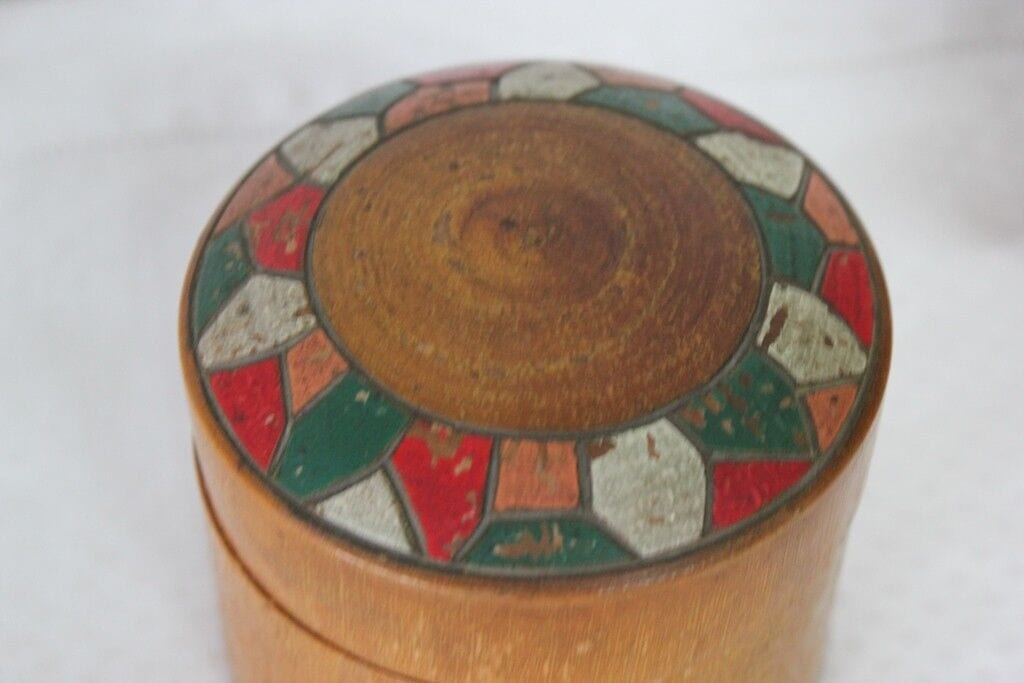 SCATOLA VINTAGE IN LEGNO   VECCHIA SCATOLINA DIPINTA  PORTAOGGETTI Scatole in legno