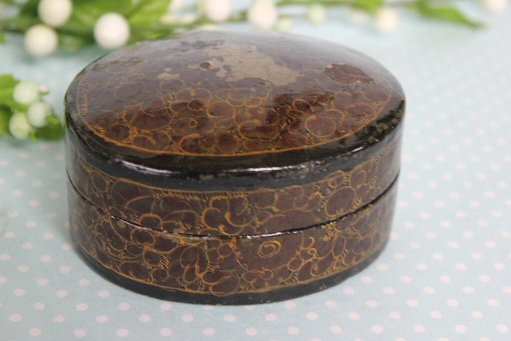 SCATOLA VINTAGE LEGNO LACCATA H cm 4  PORTAGIOIE Complementi d'arredo