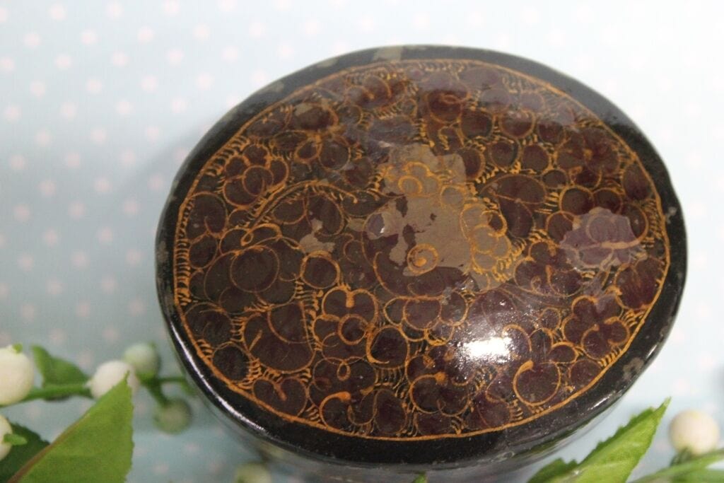 SCATOLA VINTAGE LEGNO LACCATA H cm 4  PORTAGIOIE Complementi d'arredo