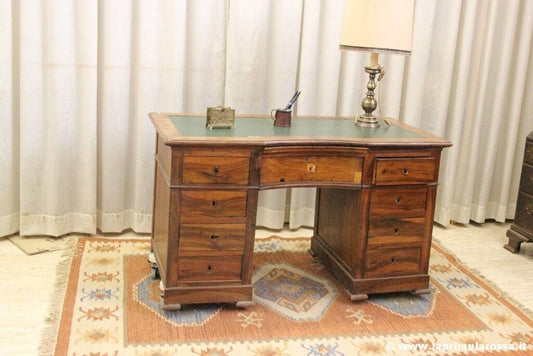 SCRIVANIA ANTICA IN LEGNO CON CASSETTI  SCRITTOIO ITALIANO ' 800 TAVOLO UFFICIO Arredamento