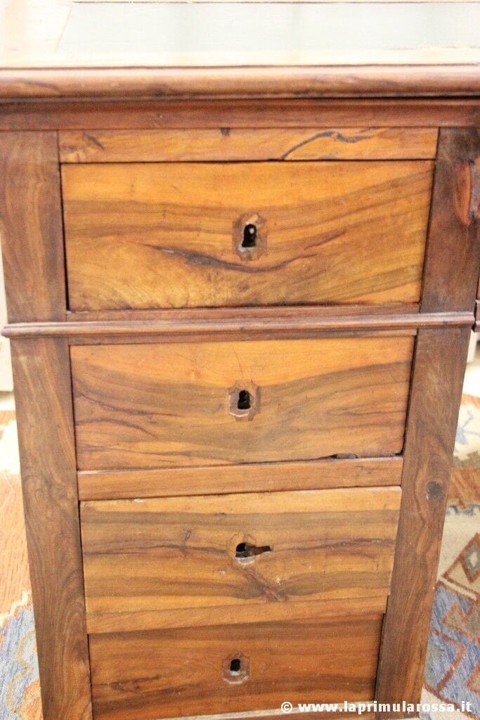 SCRIVANIA ANTICA IN LEGNO CON CASSETTI  SCRITTOIO ITALIANO ' 800 TAVOLO UFFICIO Arredamento