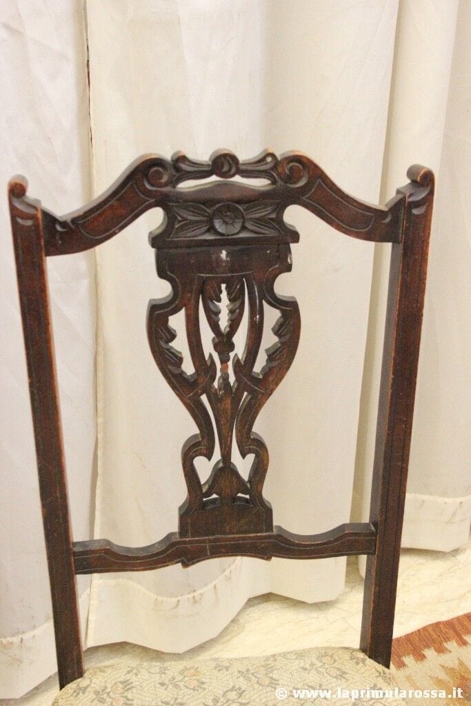 SEDIA ANTICA IN LEGNO SCHIENALE INTAGLIATO - VICTORIAN WOODEN CHAIR Arredamento