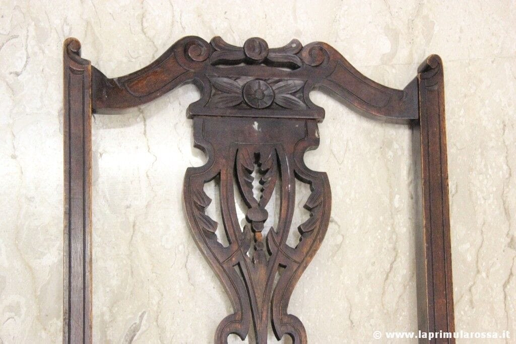 SEDIA ANTICA IN LEGNO SCHIENALE INTAGLIATO - VICTORIAN WOODEN CHAIR Arredamento