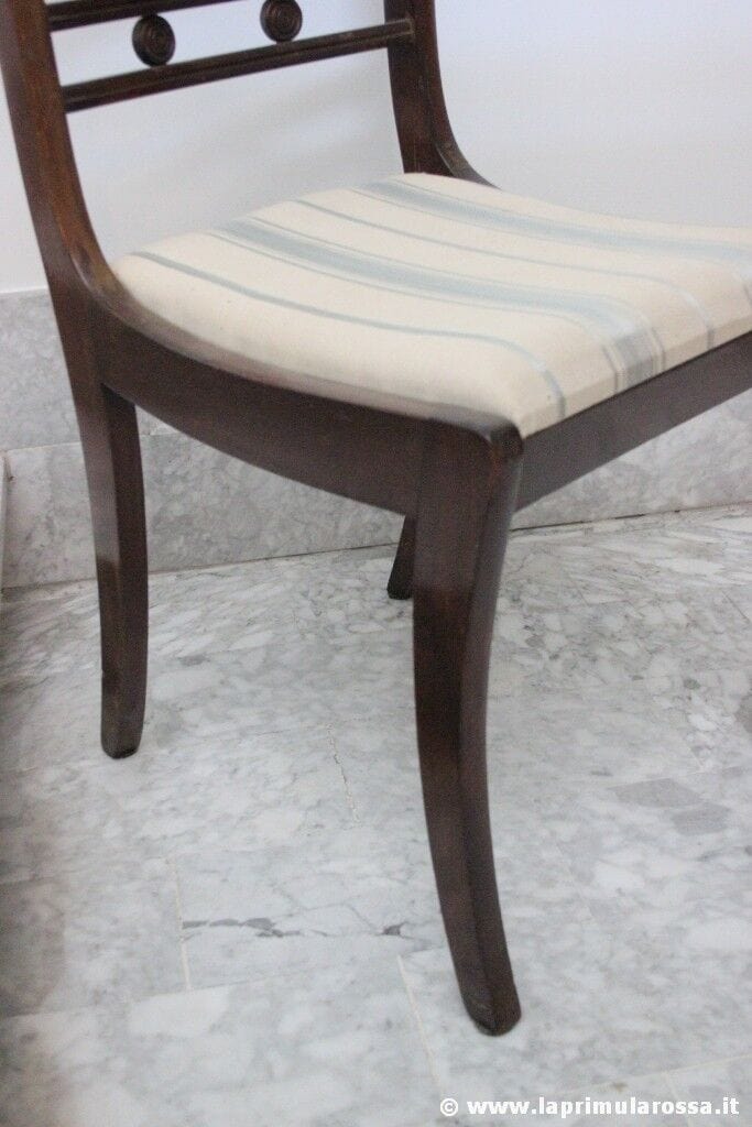 SEDIA D'EPOCA IN LEGNO DI MOGANO INTARSIO IN OTTONE - VINTAGE ENGLISH CHAIR Arredamento