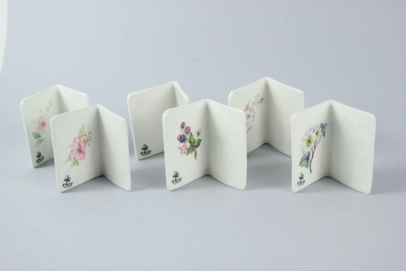Segnaposto segnatavolo da tavolo vintage inglesi in porcellana bone china fiori Ceramiche e Porcellane