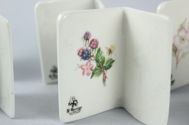 Segnaposto segnatavolo da tavolo vintage inglesi in porcellana bone china fiori Ceramiche e Porcellane