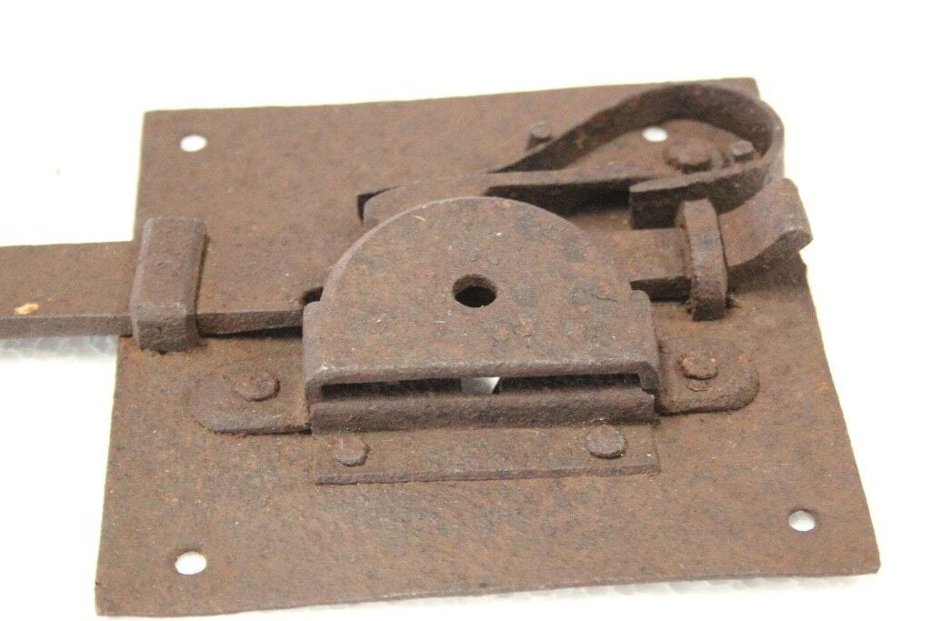 SERRATURA ANTICA IN FERRO PER PORTA O PORTONE - FERRAMENTA D'EPOCA - OLD LOCK Restauro