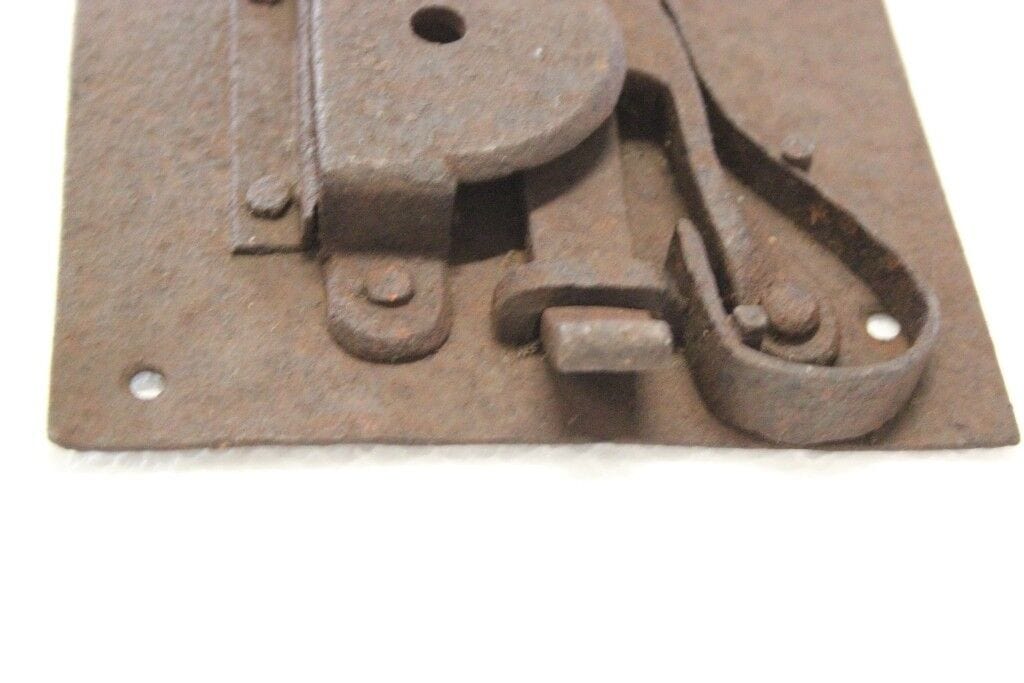 SERRATURA ANTICA IN FERRO PER PORTA O PORTONE - FERRAMENTA D'EPOCA - OLD LOCK Restauro