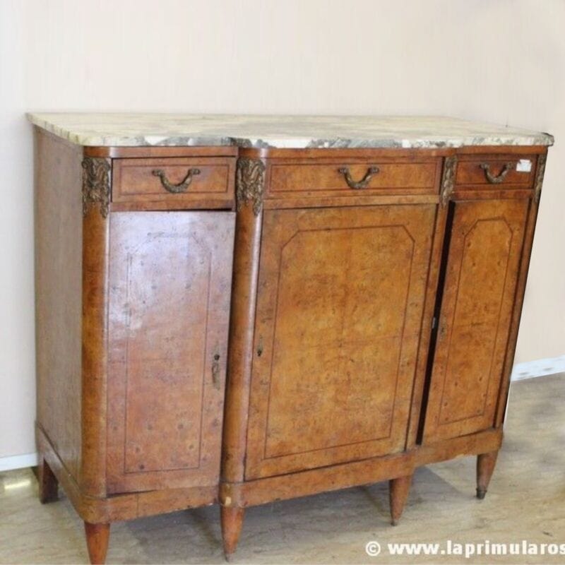 Servante credenza antica francese chiara in legno radica mobile salone anni 30 Arredamento