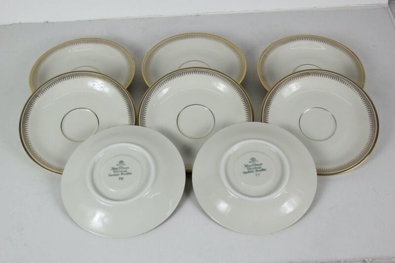 Servizio antico da the te in porcellana Bavaria bianca e oro set tazze teiera Ceramiche e Porcellane