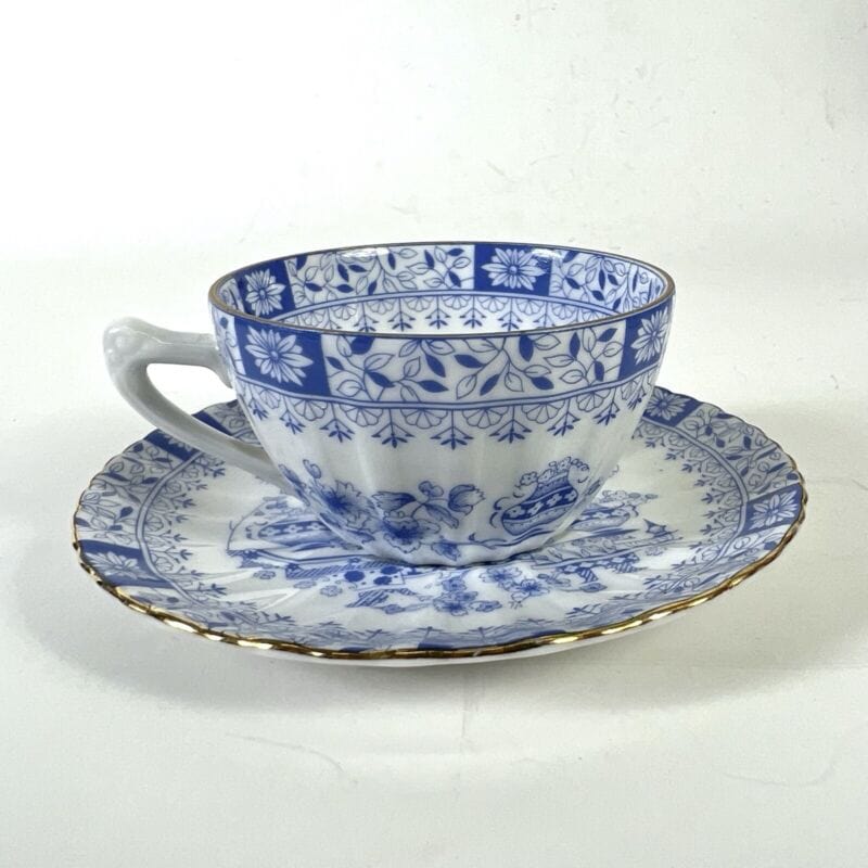 Servizio da caffe antico bavaria in porcellana tazzine per 2 con vassoio celeste Ceramiche e Porcellane
