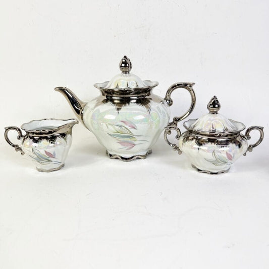 Servizio da té in porcellana vintage Bavaria tazze the tazzine argento antico Ceramiche e Porcellane