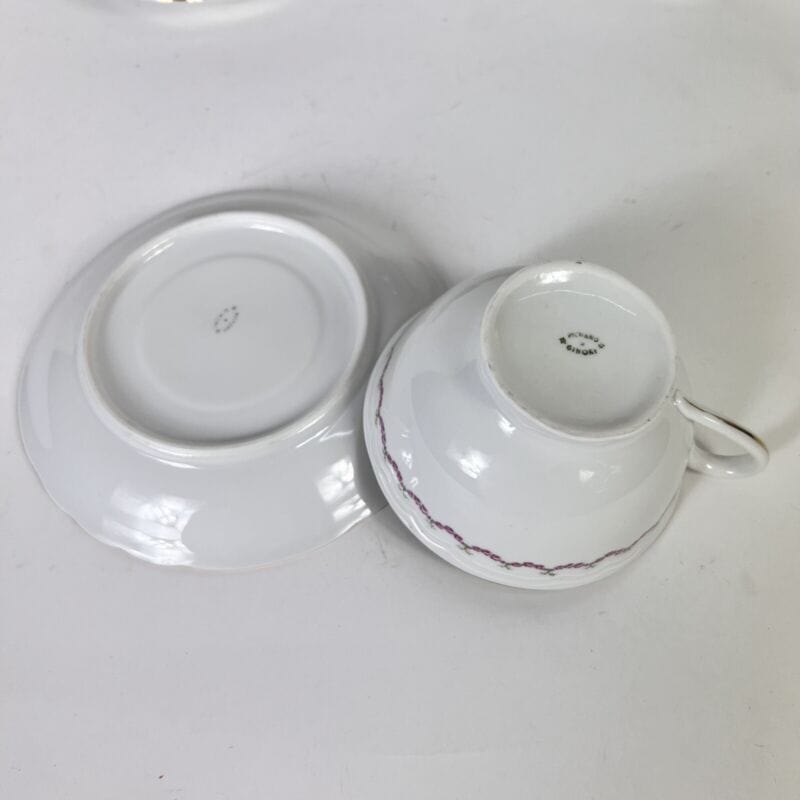 Servizio da tè per the antico in porcellana Richard Ginori bianca tazze e rose Ceramiche e Porcellane
