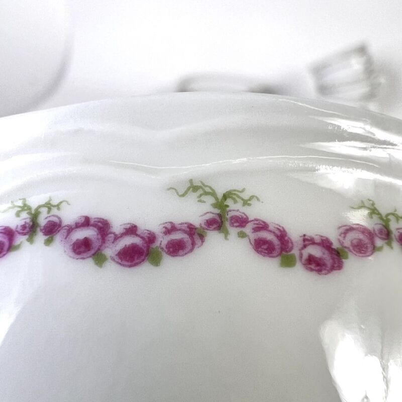 Servizio da tè per the antico in porcellana Richard Ginori bianca tazze e rose Ceramiche e Porcellane
