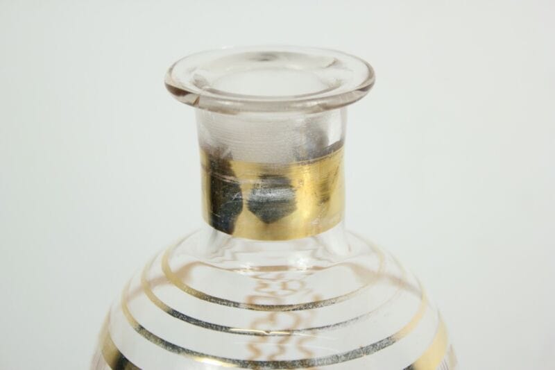 Servizio di Bicchieri da per liquore vintage in vetro e oro bicchierini rosolio Vetri e Cristalli