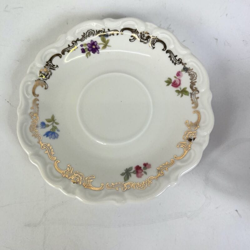 Servizio set da tè the antico in porcellana bianca vintage bavaria motivo fiori Ceramiche e Porcellane