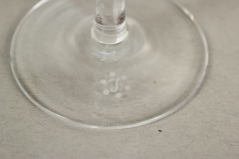 Set Bicchieri vintage a calice in cristallo serigrafato servizio flute di vetro Vetri e Cristalli