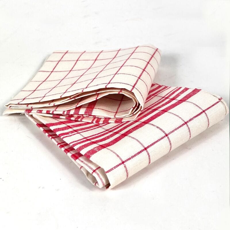 Set di due strofinacci da cucina vintage canovacci shabby biancheria asciugamani Corredo Pizzi e Tessuti