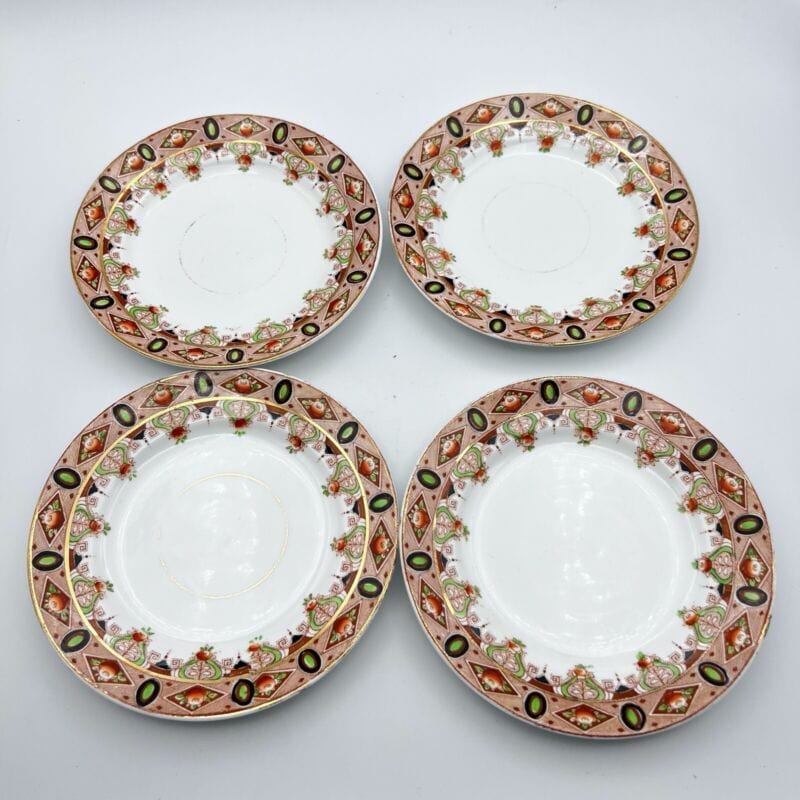 Set servizio di 4 Piatti + Vassoio vintage in porcellana bianca inglese antichi Ceramiche e Porcellane